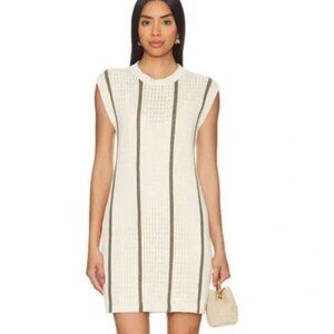 Anine Bing Lanie Dress in Ivory & Army Green Stripe - size Small